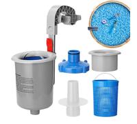 Bohany Skimmer per piscina sepolta - Kit automatico di pulizia 'acqua per piscine, rimozione automatica dei rifiuti per piscine gonfiabili, metallico e uso esterno
