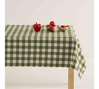 BOHEME Tovaglia Quadri Vichy Trattamento Antimacchia Cotone Colore Kaki 140x240 cm
