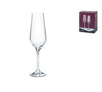 Bohemia 6 calici flute Tulipa in vetro sonoro, effetto ottico, trasparente, cl