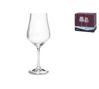 Bohemia 6 calici Tulipa in vetro sonoro, effetto ottico trasparente, cl 35