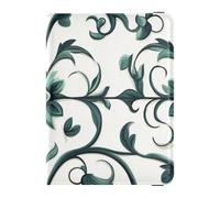 Bohemia Europa Vine Scroll Pattern Ciano Pelle decorativa impermeabile porta passaporto Documenti di Viaggio Organizer Protector Porta Passaporto Leggero, Boemia Europa vite pergamena modello ciano, 1