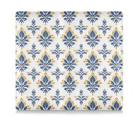 Bohemia Europen Fleur-de-lis Pattern Blu Oro Pelle Registrazione Auto & Porta Carta di Assicurazione Accessori per Autocarro per ID, Patente di Guida, Chiave Contatto Scheda Informazioni, Bohemia