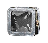 Bohemia Retro Trendy Floral Paisley Silver White Cute Travel Makeup Bag Clear Toiletry Bags Makeup Organizer per Viaggio