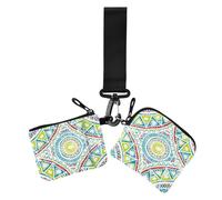 Bohemia Tribe Fresh Circle - Portafogli da donna, doppio portafoglio, portamonete minimalista, con cinturino da polso, confezione da 2