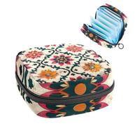 Bohemia Vinatge - Borsa portaoggetti per assorbenti igienici, grande tasca mestruale con cerniera, per assorbenti mestruali, per ragazze e donne, multicolore, 4.7x6.6x6.6 in/12x17x17 cm