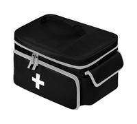 BOHEMIABY Borsa per farmacia da viaggio, borsa per medicinali per la casa, tessuto di nylon impermeabile, borsa medica offre spazio per tutti i medicinali, 11,4 x 7,7 x 6,9 pollici (solo borsa), Nero