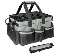 BOHEMIABY Borsa portaoggetti per pulizie, organizer con manico per governanti, sotto il lavandino e organizer per strumenti di pulizia dell'auto, grigio