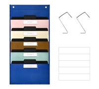 BOHEMIABY Organizer da appendere con 5 tasche, con tasca per linguetta, pieghevole e colorato, organizer da parete per aula e ufficio, per organizzare documenti, posta, carta, ecc