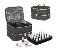 BOHEMIABY Porta Smalti Organizer, Borsa Porta Smalti può Ospitare 30 Smalto Unghie, Scatola da Viaggio Per Smalti, Valigia per Unghie Professionale Mettere Fornetto Unghie Semipermanente (Nero)