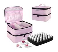 BOHEMIABY Porta Smalti Organizer, Borsa Porta Smalti può Ospitare 30 Smalto Unghie, Scatola da Viaggio Per Smalti, Valigia per Unghie Professionale Mettere Fornetto Unghie Semipermanente (Rosa)