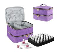 BOHEMIABY Porta Smalti Organizer, Borsa Porta Smalti può Ospitare 30 Smalto Unghie, Scatola da Viaggio Per Smalti, Valigia per Unghie Professionale Mettere Fornetto Unghie Semipermanente (Viola)