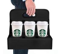 BOHEMIABY Portabevande con manico, riutilizzabile, porta bevande portatile da 6 tazze, porta tazze da caffè pieghevole, per trasportare cocktail, protegge in modo sicuro bevande calde e fredde, per