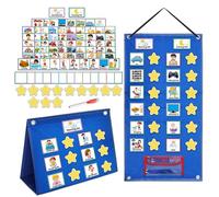 BOHEMIABY Programma visivo per bambini con autismo, grafico di routine mattutina 3 in 1, 97 carte Calendario tascabile per bambini con ricompensa, elementi essenziali per la scuola a casa Autismo
