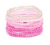 Bohemian Beaded Multi-layer Bracciali Boho Bracciale Donna Cristallo Perle Bracciale Multischichtiges Stackable Stretch Perle Bracciale Stretch Boho Modeschmuck Geschenke für Frauen Ragazze (rosa)