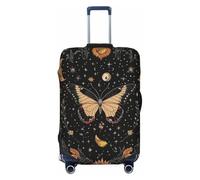Bohemian Butterfly Moon Phase Elastico Viaggio Bagaglio Protector Protector Stampa Valigia Copertura Bagaglio Copertura Anti-Graffio, Nero , S