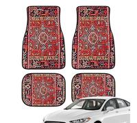 Bohemian Car Mats Front - Lightweight Elegant Functional Ergonomic Rear, Portable, Modern, Full Set 4pcs, Sleek Non Slip Heavy | Multipurpose Outdoor Indoor Utility Elegant