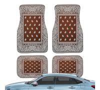 Bohemian Car Mats Front - Sturdy Elegant Sleek Portable Elegant Premium, Premium, Rear Full Set 4pcs, Sturdy Non Slip Heavy | Multipurpose Outdoor Indoor Utility Stylish