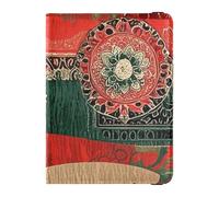 Bohemian Colorful Patterns Portafoglio da viaggio in pelle da donna porta passaporto per viaggio Portafoglio Combo Badge ID Vaccino Card Holder Portafoglio per gli uomini Impermeabile