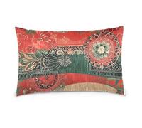 Bohemian Colorful Patterns Standard/Queen Size raso federe per le donne capelli 100 cotone federa liscia morbida traspirante funda para almohada larga con adornos 50,8 x 76,2 cm Set di 2