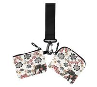 Bohemian Elefanti Fiori Bianco Portafogli da donna Custodie per carte Carino Moda Organizzatori di denaro delle donne con tasca con cerniera per il lavoro 2 confezioni mujer para tarjetas, elefanti