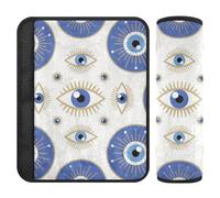 Bohemian Eyes Blue Golden 2 pz seggiolino auto Accessori Protegge il collo e le spalle per la maggior parte delle auto funda para cinturón de carro