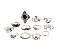 Bohemian Knuckle Ring Set Set di Anelli gotici Vintage Punk Corona Fiore per Donne Molto Pratico e Popolare Attractive