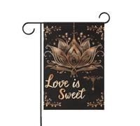 Bohemian Maroccan Style Love Is Sweet Bronze piccole bandiere all'aperto banner decorativo all'aperto per la decorazione del patio 12x18 doppia faccia