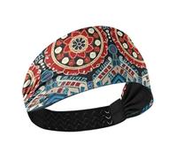 Bohemian Red and Blue Patterns no slip capelli fasce per capelli per le donne fasce elastiche per la testa per le donne per uso quotidiano Pallavolo basket banda para el cabello