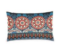 Bohemian Red and Blue Patterns Standard/Queen Size microfibra federa cuscino cotone leggero, morbido facile da pulire funda para almohada larga con adornos 50,8 x 76,2 cm Set di 2