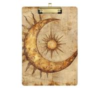 Bohemian Retromoon e Sun A4 portablocco personalizzato Appunti Display Artistico Impermeabile per il Primo Anno Insegnante Must Haves Dimensioni 9 x 12