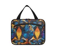 Bohemian Stained Glass Multi Hanging Makeup Bag per il viaggio con gancio, Designer Necessities Tote Bag per gli uomini di viaggio bolsas para maquillaje, Vetro colorato bohemien Multi, L, casual