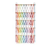 Bohemian Stuffed Animal Net Rack - Wall Storage Hammock, Macrame Toy Organizer | 4 Tier Design, Soft Cotton Netting, Adjustable Hooks for Nursery Décor, Bedroom Corners, or Montesori Play Areas