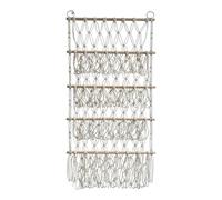 Bohemian Stuffed Animal Net Rack - Wall Storage Hammock, Macrame Toy Organizer | 4 Tier Design, Soft Cotton Netting, Adjustable Hooks for Nursery Décor, Bedroom Corners, or Montesori Play Areas