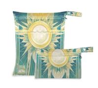 Bohemian Tarot Astrology Color Star Moon borsa per vestiti con cerniera confezione da 2 pezzi essenziali da viaggio per bambini con manici per yoga, spiaggia