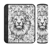 Bohemian White Lion Face Pattern 2 pz copertura cintura di sicurezza più comfort guida per Van accessori para carro