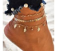 Bohend Boho Braccialetto alla caviglia Oro Stella Braccialetti alla caviglia multistrato Spiaggia Catene per i piedi Accessori per gioielli per donne e ragazze (55)