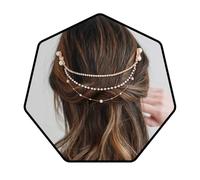 Bohend La moda Perla Pettine per capelli Sposa Strass Copricapo Cristallo Catena per la testa Data Matrimonio Gioielli Accessori per capelli(02)