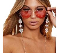 Bohend Moda Catena di occhiali da sole Cristallo Catena per maschera facciale Donne Strass Accessori per catene di occhiali Per occhiali da sole e maschere per il viso