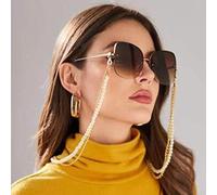 Bohend Moda Mujeres Cadena de gafas Oro Perlas Cadena de máscara facial Perla Mujeres Cadena de gafas de sol Accesorios Para vidrio Y mascarillas(01)