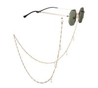 Bohend Moda Perlas Cadena de gafas Oro Perla Cadena de máscara facial Mujeres Cadena de gafas de sol Accesorios Para Mascarillas faciales y de vidrio(01)