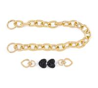 Bohend Strass Cuore Catena per borsa Tracolla di ricambio in oro 2 pezzi di catene di estensione per borsa Borse Ciondolo Accessorio (01)