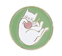 BOHIN France Cat Tema Gatto Minder - Finitura Lucida, Magnetico in Metallo per Progetti di Uncinetto o Maglia, Verde - 1 Pezzo
