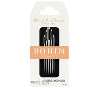 BOHIN France Set Assortito di Aghi per Arazzo - Placcati in Nichel, Aghi a Punta Smussato per Ricamo e Progetti di Cucito, Acciaio, N.18-22 - 6 Aghi