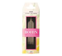 BOHIN France Set Assortito di Aghi per Modista - Occhio Rotondo e Punta Affilata, Nichelato, per Progetti di Cucito e Maglieria, Acciaio, No. 3-9 - 15 Aghi