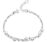 BOHJPIS Bracciale da donna in argento 925 regolabile in argento 925 con cuore, braccialetto dell'amicizia per ragazze regali per donne, Einstellbar, Argento, sconosciuto.