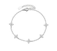 BOHJPIS Bracciale da donna in argento 925 regolabile in argento 925 con cuore, braccialetto dell'amicizia per ragazze regali per donne, Einstellbar, Argento, sconosciuto.