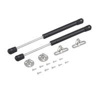 Bohner 120N Molle a gas, 2 cerniere per ante di armadietti, sollevabili, con molla, supporto per barra di appoggio per cucina, credenze, scatole (nero)