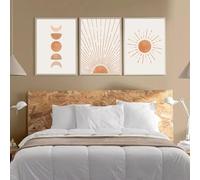 Boho Abstract Mid Century Sun Moon Wall Art Canvas Painting Nordic Posters and Prints Wall Pictures Modern Living Room Decor 20x30cmx3 Senza cornice