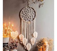 Boho Acchiappasogni, macramè, acchiappasogni fatto a mano, decorazione bohémien, per camera da letto, soggiorno, matrimonio, baby shower, decorazione per la casa, per bambine, 5 fogli