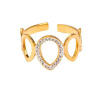 BOHO - Anello da donna con zircone apribile, regolabile, minimalista, alla moda, impilabile, gioiello da indossare tutti i giorni